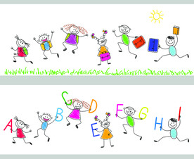 儿童水彩卡通人物