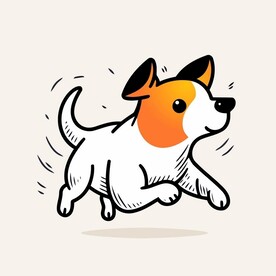 可爱小狗卡通画儿童插画