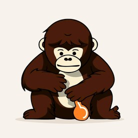 可爱大猩猩猴子卡通画儿童插画