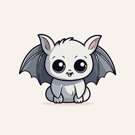 可爱蝙蝠卡通画儿童插画