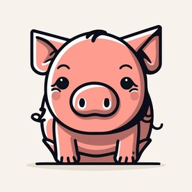 可爱小猪卡通画儿童插画