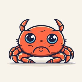 可爱螃蟹卡通画儿童插画