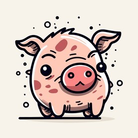 有趣小猪卡通儿童插画