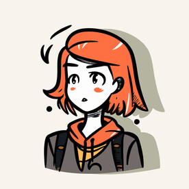 红发女孩卡通儿童插画