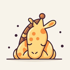 有趣长颈鹿卡通儿童插画