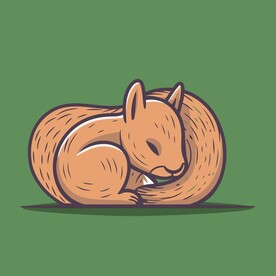 有趣松鼠卡通儿童插画