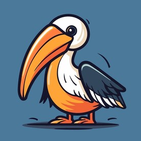 鹈鹕有趣小鸟卡通儿童插画