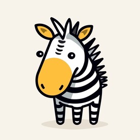 有趣斑马卡通儿童插画