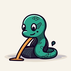 有趣青蛇卡通儿童插画