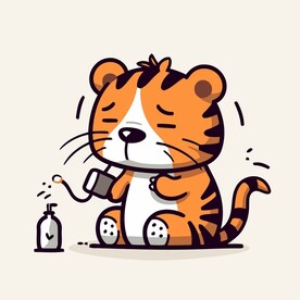 有趣老虎卡通儿童插画