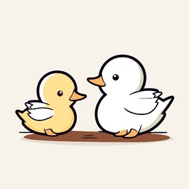 有趣小鸭子卡通儿童插画