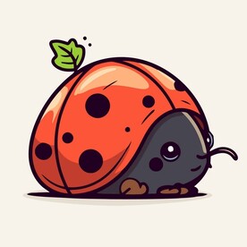 有趣瓢虫卡通儿童插画