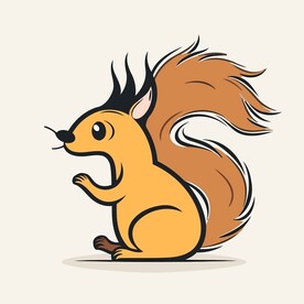 有趣松鼠卡通儿童插画