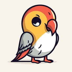 有趣鹦鹉卡通儿童插画