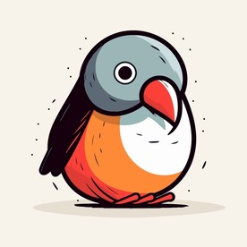 有趣鹦鹉卡通儿童插画