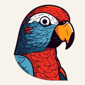 有趣鹦鹉卡通儿童插画