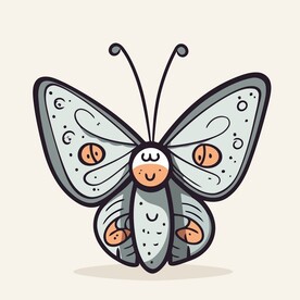 有趣蝴蝶卡通儿童插画