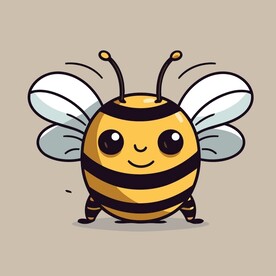 有趣蜜蜂卡通儿童插画