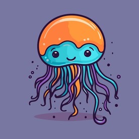 有趣水母卡通儿童插画