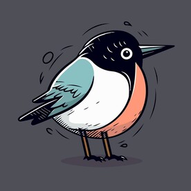 有趣小鸟卡通儿童插画