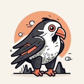 有趣老鹰小鸟卡通儿童插画