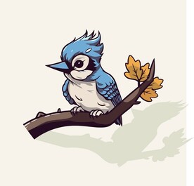 有趣啄木鸟鹉卡通儿童插画