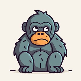 有趣猩猩卡通儿童插画