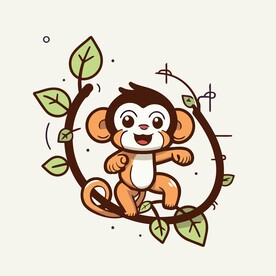 有趣猩猩卡通儿童插画