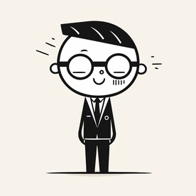 有趣眼镜男孩卡通儿童插画