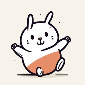 有趣小兔子卡通儿童插画