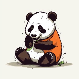 有趣熊猫卡通儿童插画