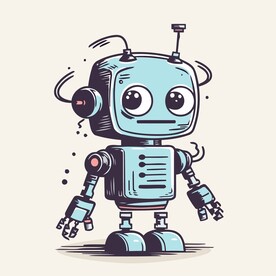有趣机器人卡通儿童插画
