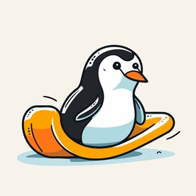 有趣企鹅卡通儿童插画