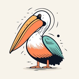 有趣鹈鹕卡通儿童插画