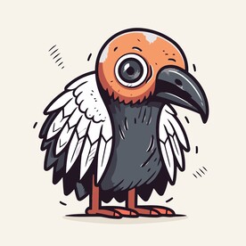 有趣秃鹫卡通儿童插画