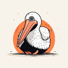 有趣鹈鹕卡通儿童插画