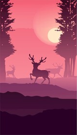 有趣小鹿卡通儿童插画