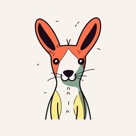 有趣袋鼠卡通儿童插画