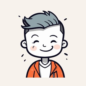 有趣男孩卡通儿童插画