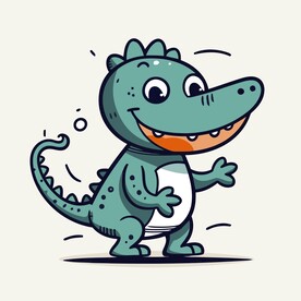有趣鳄鱼卡通儿童插画