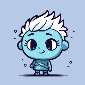 有趣冰系男孩卡通儿童插画