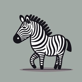 有趣斑马卡通儿童插画