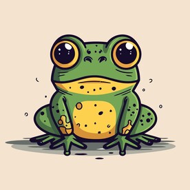 有趣青蛙卡通儿童插画
