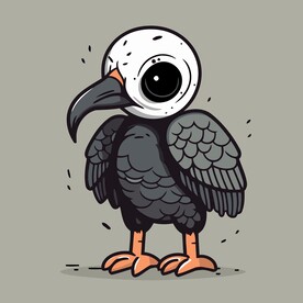 有趣秃鹫卡通儿童插画