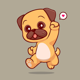 有趣狗狗卡通儿童插画