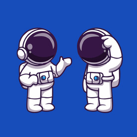 有趣宇航员卡通儿童插画