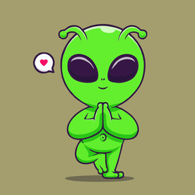 有趣外星人卡通儿童插画