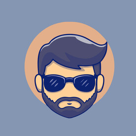 有趣墨镜男卡通儿童插画