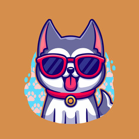 有趣二哈卡通儿童插画