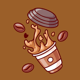 有趣咖啡卡通儿童插画